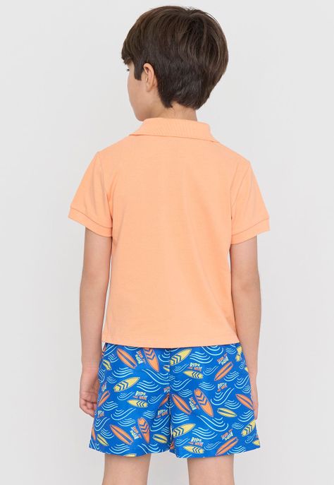 Polera Niño Kids Piqué Naranjo Corona-1