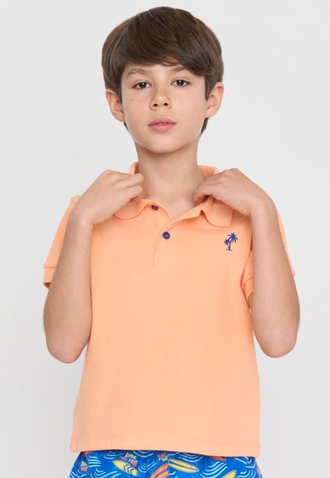 Polera Niño Kids Piqué Naranjo Corona-2