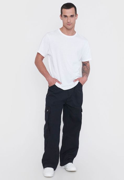 Pantalón Hombre Parachute Negro Corona-0