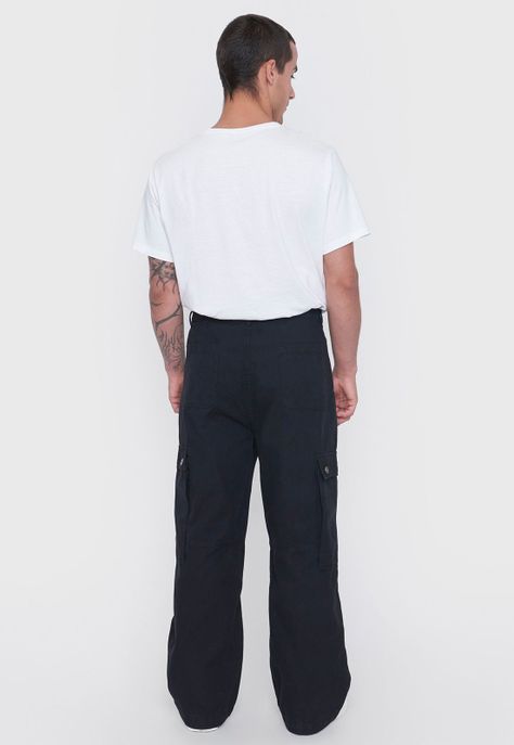 Pantalón Hombre Parachute Negro Corona-2