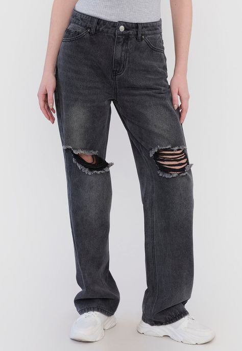 Jeans Roturas Mujer Noventero Azul Claro Corona-1
