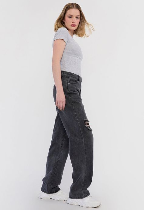 Jeans Roturas Mujer Noventero Azul Claro Corona-3