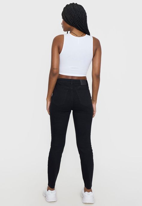 Jeans Mujer Skinny Roturas Negro I Corona-2