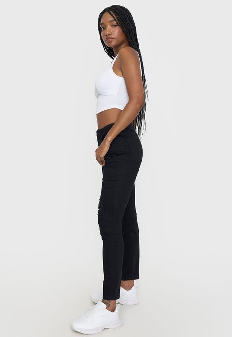 Jeans Mujer Skinny Roturas Negro I Corona-3