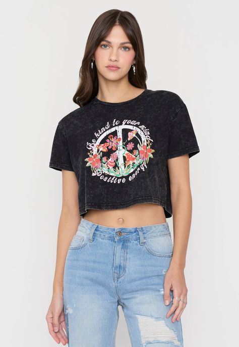 Polera Mujer Fun Crop Negro Corona-0