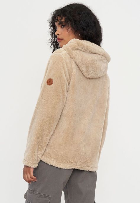 Polerón Mujer Peludo Beige Corona-1