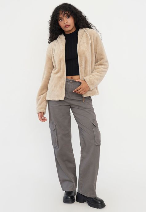 Polerón Mujer Peludo Beige Corona-3