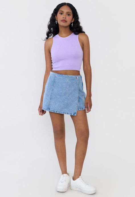 Polera Mujer Cuello Halter Sin Mangas Morado Corona-3