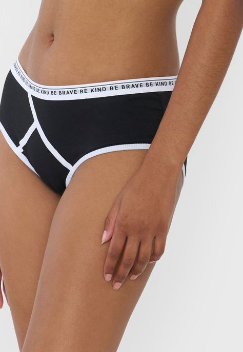 Boyshort Mujer Cotton Negro/Blanco Corona-3