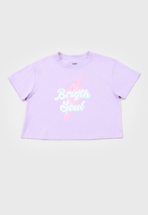 Polera Niña Teen M/C Focal Lila Corona-0
