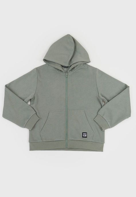 Poleron Niño Teen Zipper Verde Corona-0