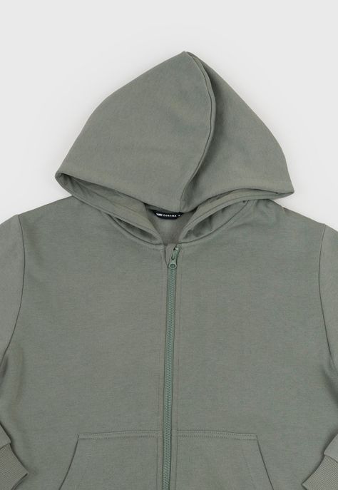 Poleron Niño Teen Zipper Verde Corona-2