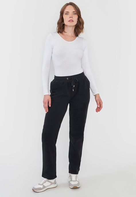 Pantalón Mujer Polar Negro Corona-0