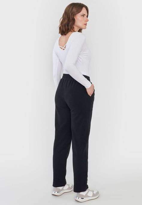 Pantalón Mujer Polar Negro Corona-2