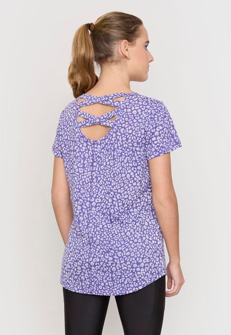 Polera Mujer Deportiva Relaxed Animal Morado Corona-1