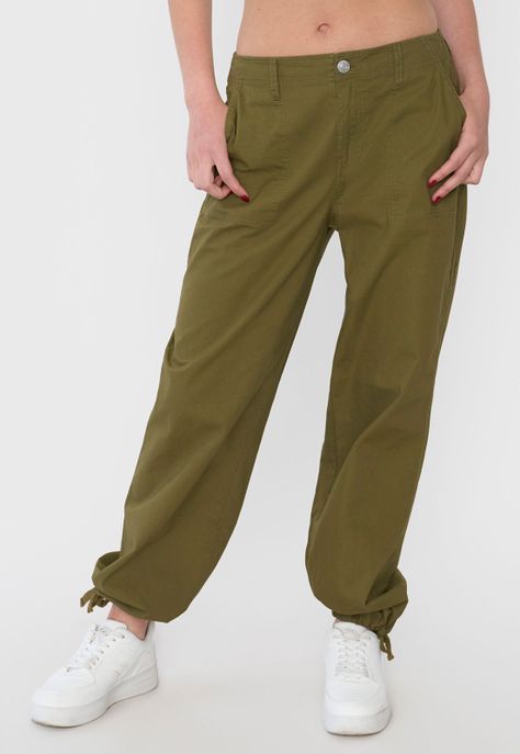 Pantalón Mujer Ajustable Verde Oliva Corona-1
