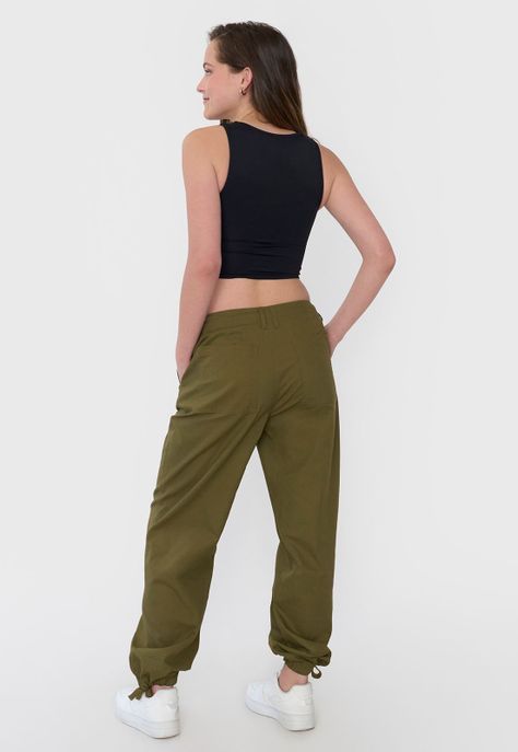 Pantalón Mujer Ajustable Verde Oliva Corona-2