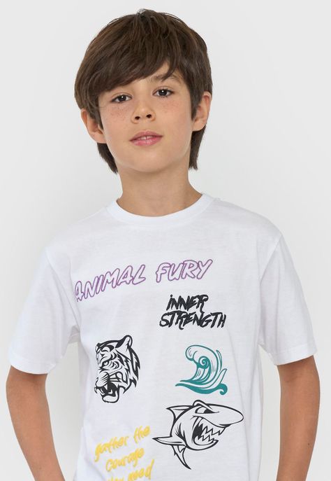Polera Niño Kids Core Blanco Corona-2