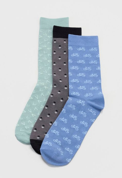 Calcetines Hombre Tripack Print Mix Celeste Corona-0