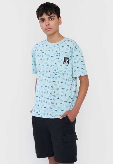 Polera Niño Teen MC Full Bolsillo Verde Corona-0