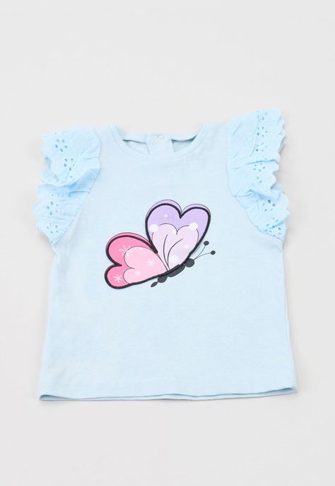 Polera Bebe Niña Interactiva Broderie Celeste Corona-0