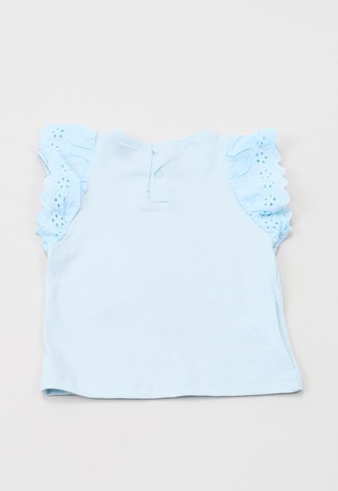 Polera Bebe Niña Interactiva Broderie Celeste Corona-1