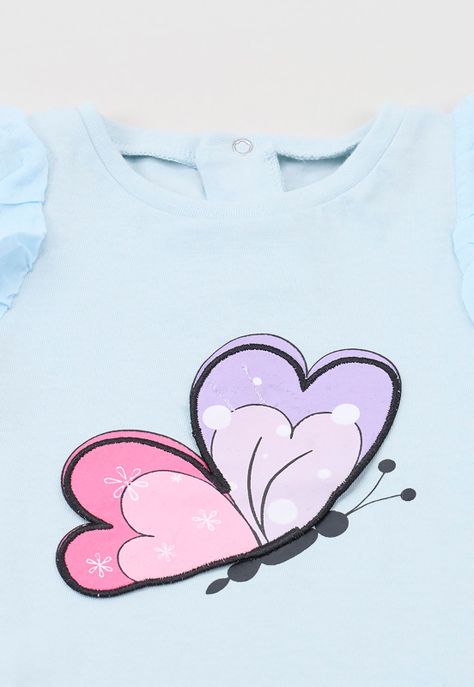 Polera Bebe Niña Interactiva Broderie Celeste Corona-2