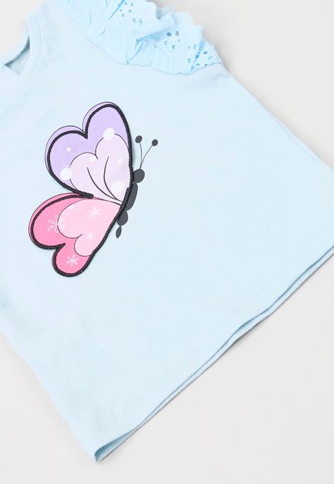 Polera Bebe Niña Interactiva Broderie Celeste Corona-3