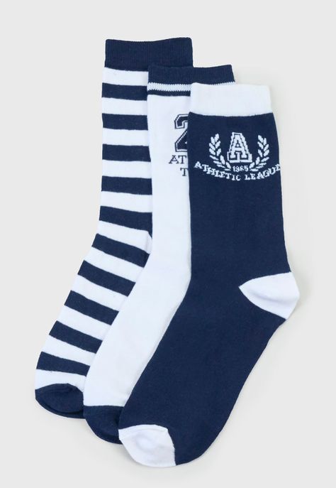 Calcetines Hombre Print Tripack Azul Corona-0