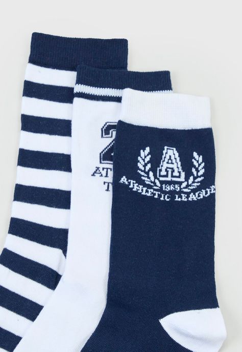 Calcetines Hombre Print Tripack Azul Corona-1