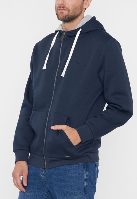 Polerón Hombre Full Zipper Cierre Color Navy Corona-2