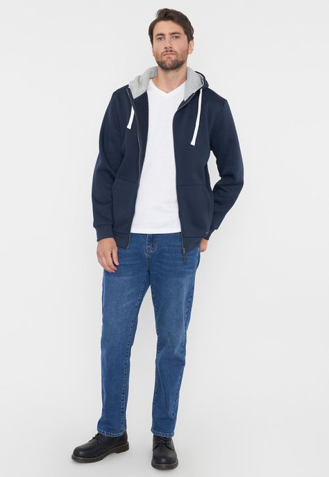 Polerón Hombre Full Zipper Cierre Color Navy Corona-3