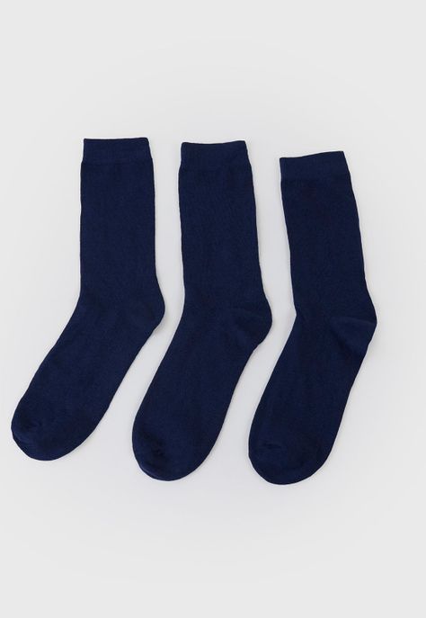 Calcetines Hombre Tripack Navy Liso Corona-2