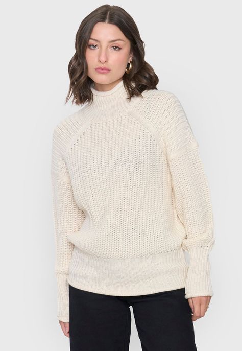 Sweater Mujer Grueso Crudo Corona-0