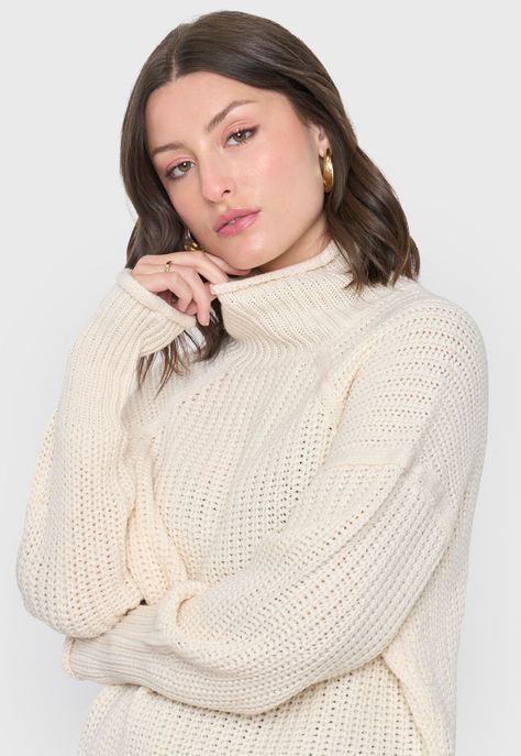 Sweater Mujer Grueso Crudo Corona-2