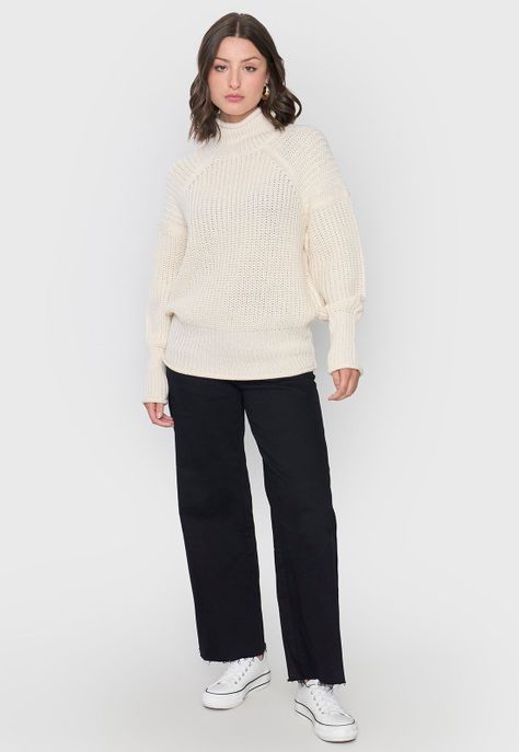 Sweater Mujer Grueso Crudo Corona-3
