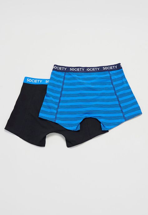 Bóxer Hombre Bipack Mix Líneas Azul/Negro Corona-1
