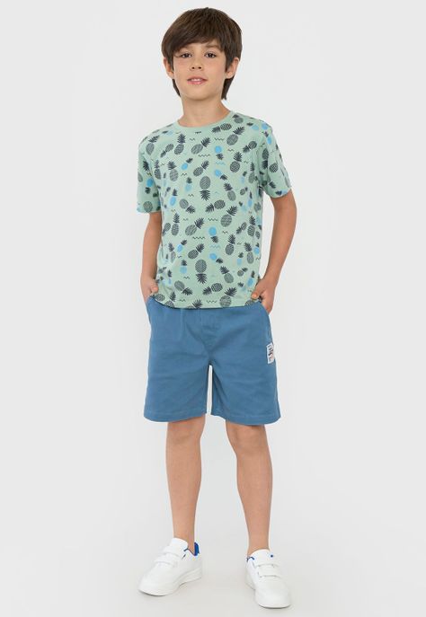 Polera Niño Kids Manga Corta Full Verde Corona-3
