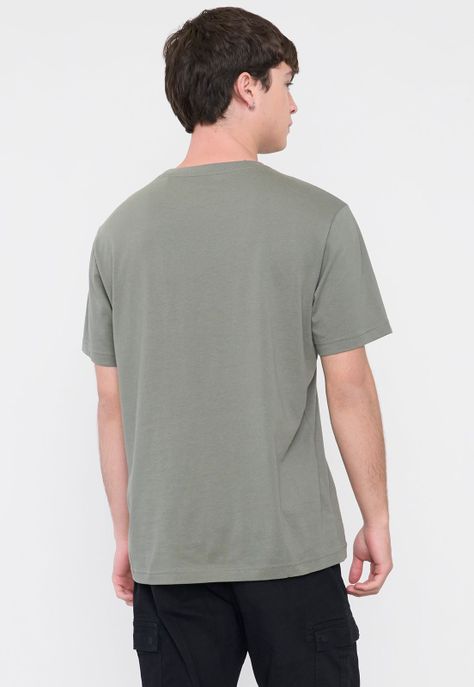 Polera Hombre Lisa R-Neck Color Verde Corona-1