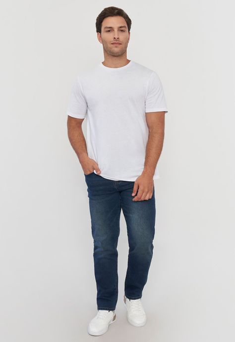 Jeans Hombre Straight Fit Azul Clásico Corona-0