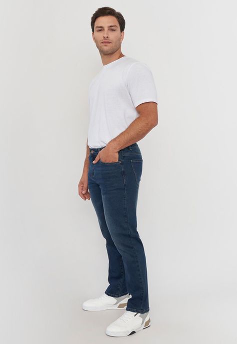 Jeans Hombre Straight Fit Azul Clásico Corona-3