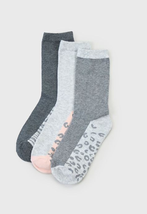 Calcetines Mujer Tripack Largos Mix Gris Corona-0
