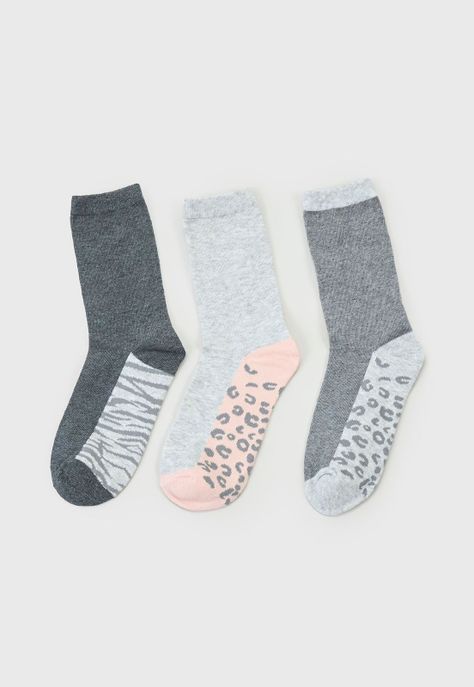 Calcetines Mujer Tripack Largos Mix Gris Corona-2