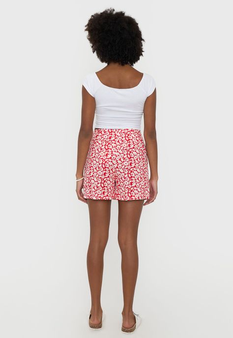 Skort Mujer Lino Lazo Lateral Rosado Corona-2