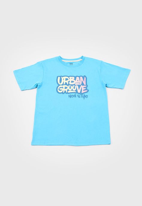 Polera Niño Teen M/C Back Print Celeste Corona-0