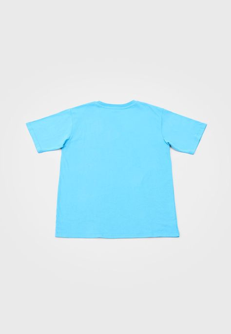 Polera Niño Teen M/C Back Print Celeste Corona-1