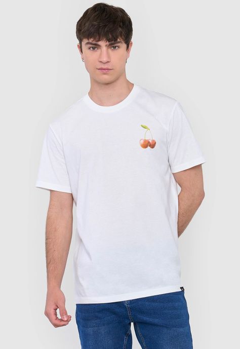 Polera Hombre Fun Frutas Blanco Corona-0