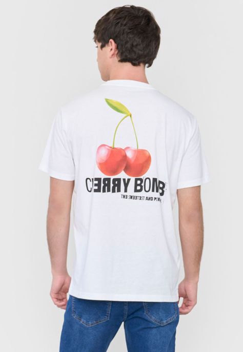 Polera Hombre Fun Frutas Blanco Corona-1