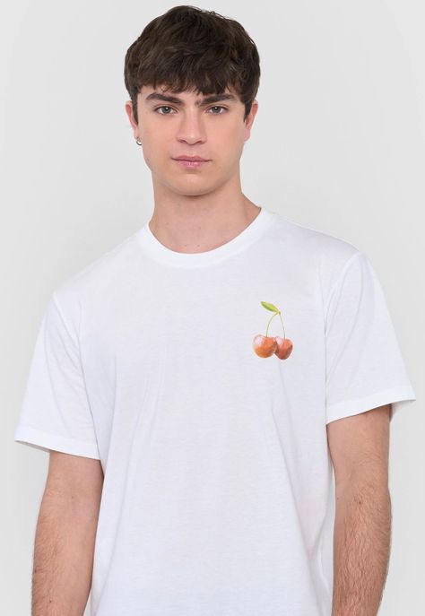 Polera Hombre Fun Frutas Blanco Corona-2