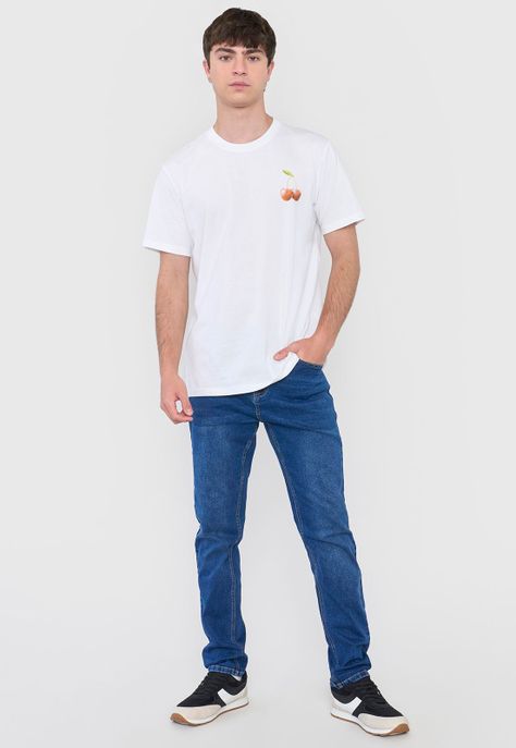 Polera Hombre Fun Frutas Blanco Corona-3